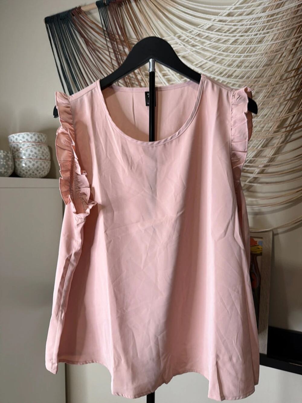 3 for $9 Shein Curve  pink top ruffle sleeve 0X 3416
